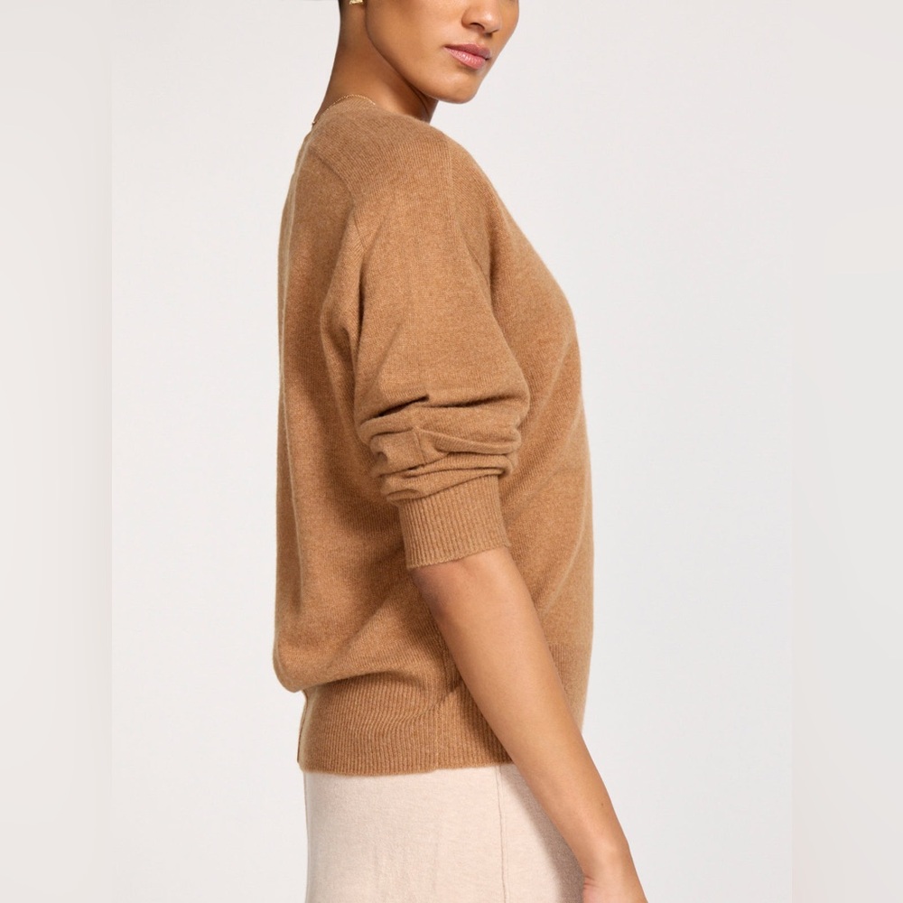 Brochu Walker The Ennes Ruched Cashmere Sweater Toffee Mélange | S - Picture 4 of 8